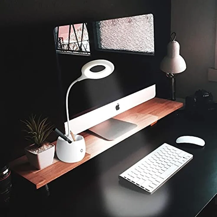EAXUS LED Schreibtischlampe Touch USB Tischleuchte mit Stiftehalter und Handyhalter, 3 Helligkeitsstufen, flexibel verstellbar, LED fest integriert, kaltweiß, Stromversorgung über USB oder 3x AA-Batterien – Bild 7