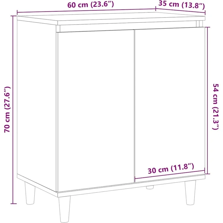 vidaXL Sideboard Altholz-Optik 60x35x70 cm Holzwerkstoff 856476 – Bild 9