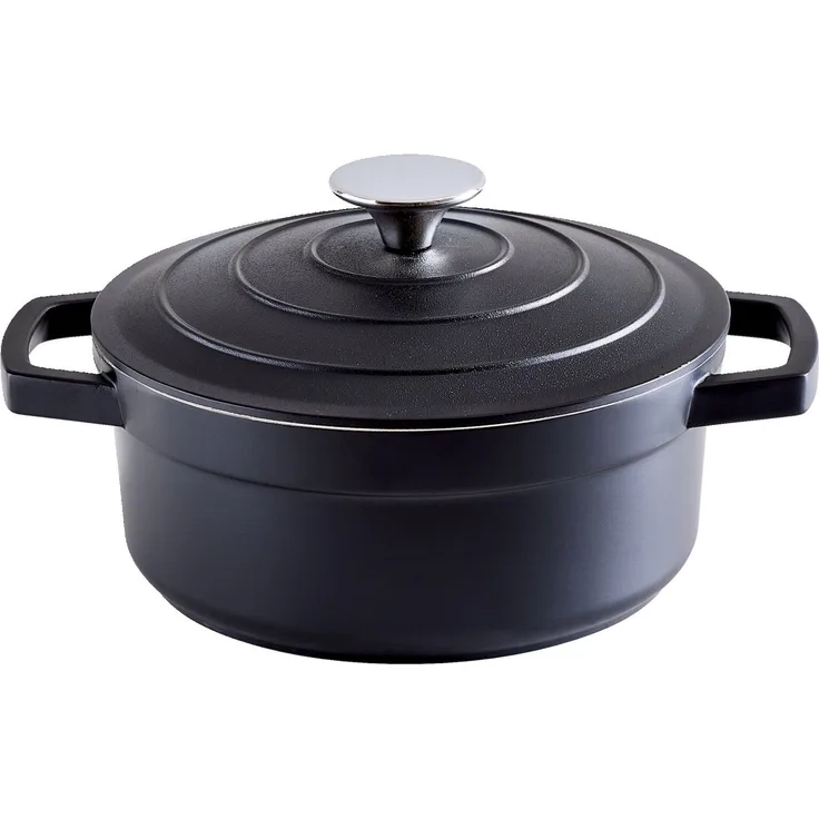 Homeware Kochtopf, Aluminium schwarz, 20 x 8.7 x 8.7 cm, backofengeeignet bis 220 °C