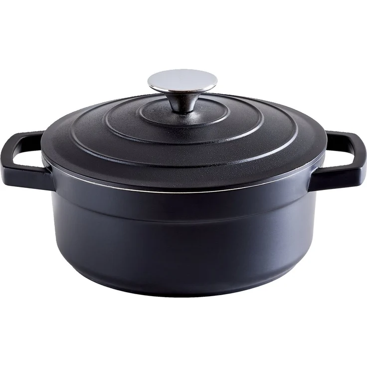 Homeware Kochtopf, Aluminium schwarz, 20 x 8.7 x 8.7 cm, backofengeeignet bis 220 °C