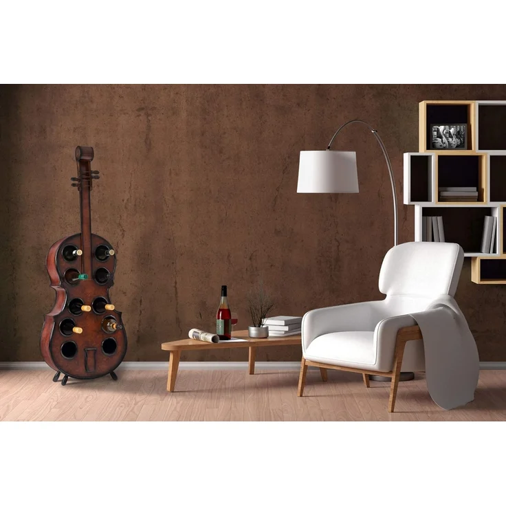 Stagecaptain Flaschenregal WR-10 Stradivino Weinregal für 10 Flaschen, Weinständer Holz stehend in Vintage-Optik "Cello" Design – Bild 2