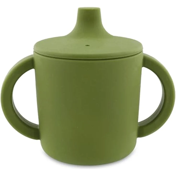 Trixie Silikon Trinkbecher Baby, Trinklernbecher Becher Jungen und Mädchen | Weicher Soft Cup und erste Tasse für Jungs Mädels ab 4 Monate, griffiger offener Beißbeutel aus flexiblem Silikon, bruchfest – Bild 3
