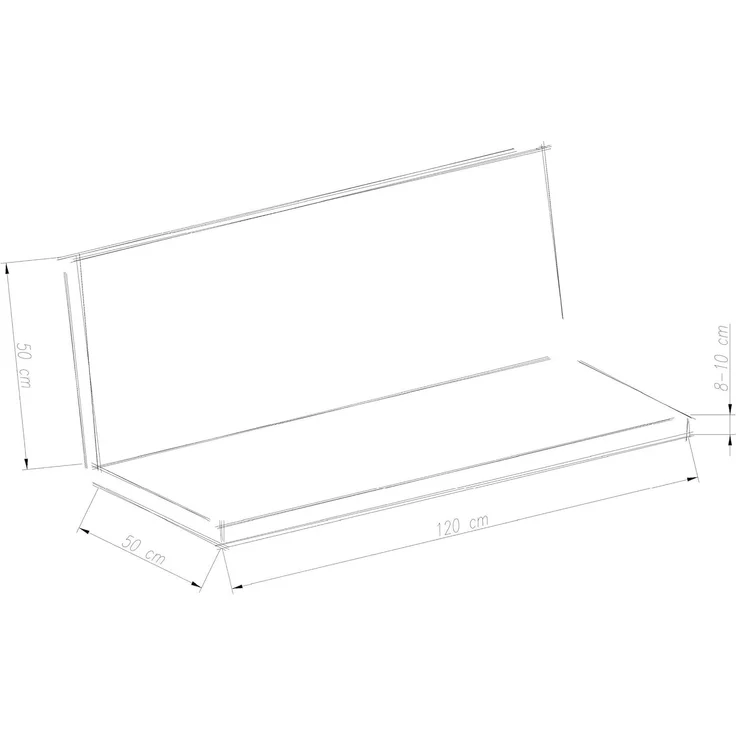 Chicreat Bankkissen mit Rückenteil 120 x 98 x 8 cm, Dunkelgrau – Bild 3