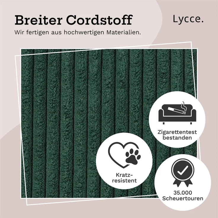 Lycce faltbare Aufbewahrungsbox, 2er Set - Cord, passend für Kallax Regal, abnehmbarer Bezug, robust, formstabil Grün 31x33x33cm – Bild 5