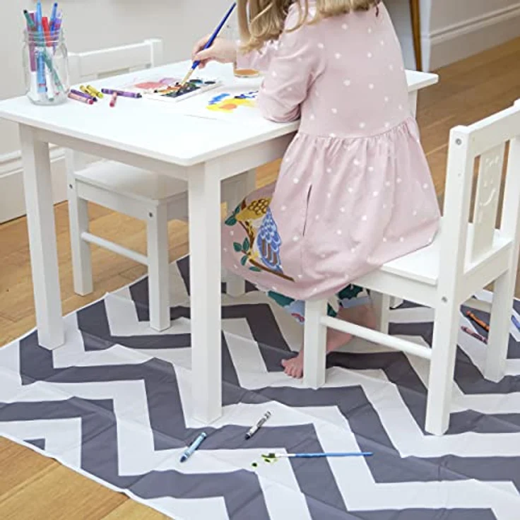 Prince Lionheart Catchall Boden Vorzelt Teppich Allzweckmatte rechteckig Chevron Grau/Weiß – Bild 9