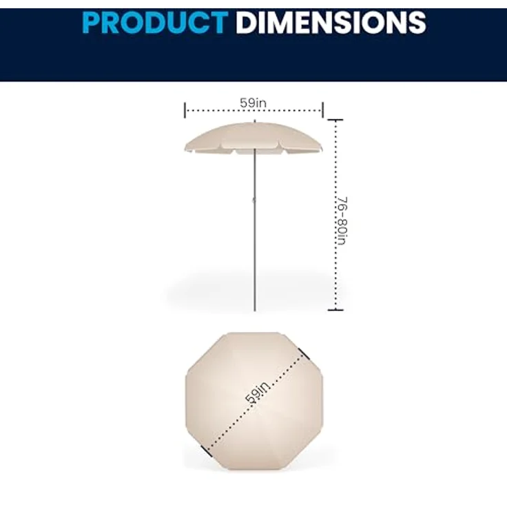 Flash Furniture Nantucket Garten-Set, 6-teilig, Braun, mit Tisch, Sonnenschirm und 4 Klappstühlen – Bild 11