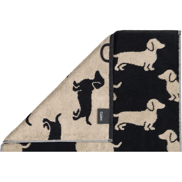 Cawö Handtücher Cawö Gästetuch We love Dogs 6246, 93 schwarz/beige, Baumwolle (1-St) – Bild 6