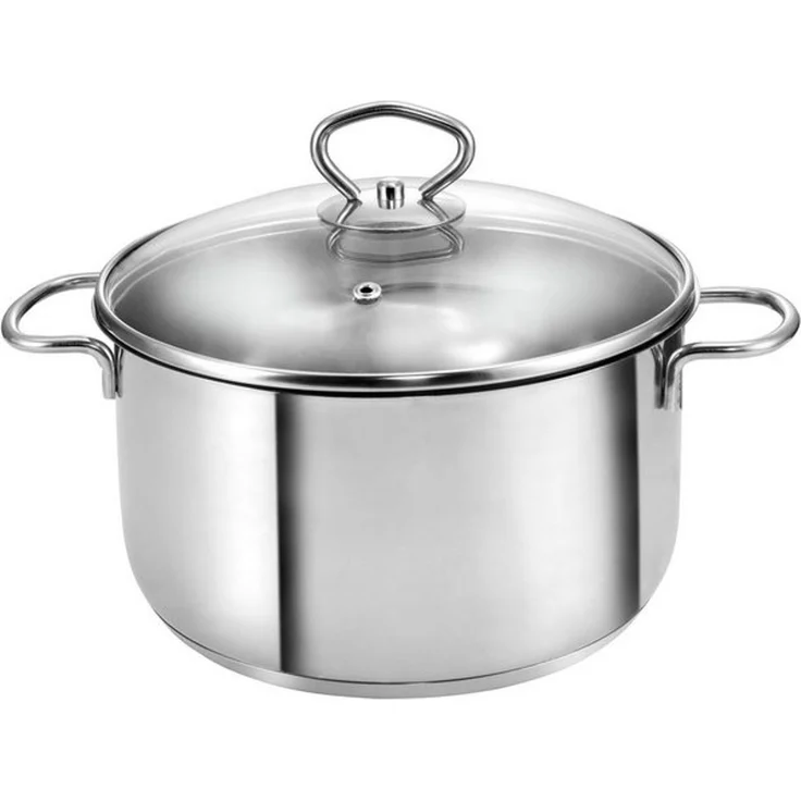 Kopf Fleischtopf Merkur 20 cm, Edelstahl, Höhe 9,5 cm, 2,5 Liter, Kochtopf Induktion, inkl. Glasdeckel – Bild 2