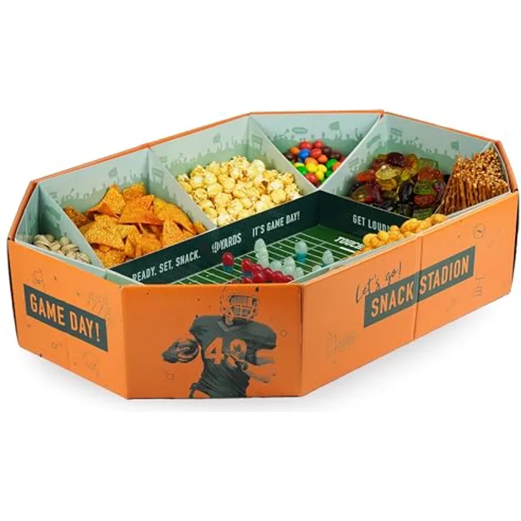 40YARDS Servierplatte American Football Snack Stadium – Großes XXL Snack Stadion, (61 x 43 x 12,5 cm)