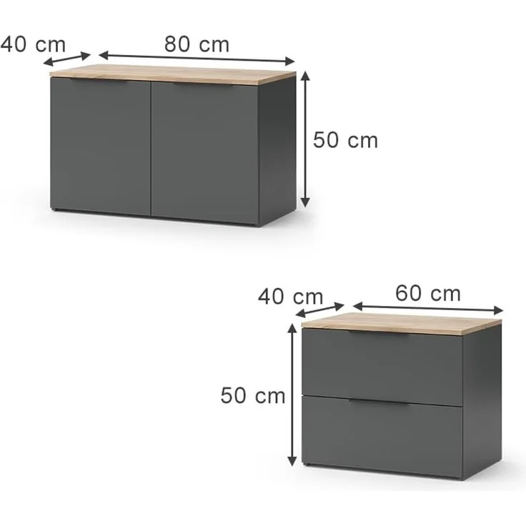Wohnwand Wido Anthrazit 3 Teile Vicco – Bild 3