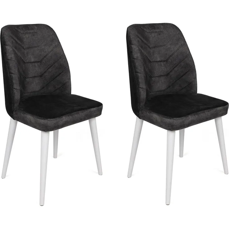 Skye Decor 'Dallas-587 V2' Stuhlset (2-teilig), Anthrazit / Weiß, 50 x 90 x 49 cm