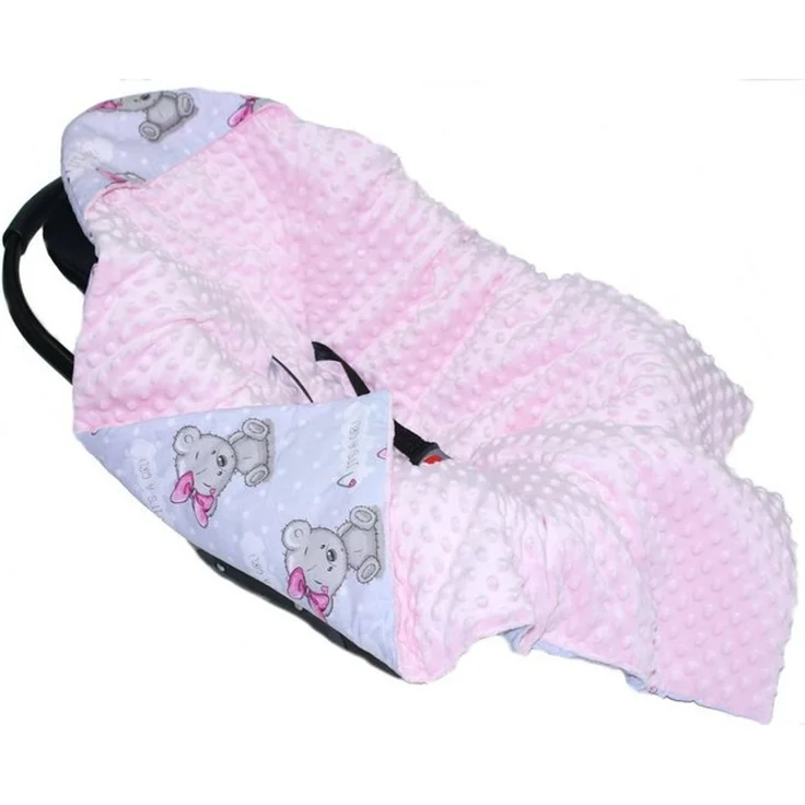 Babydecke Baby Wende Einschlagdecke MINKY mit Kapuze Babyschale Zweiseitig, Primawela – Bild 2
