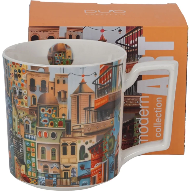 DUO Jumbo Becher 750 ml MODERN SWEET CITY New Bone China Porzellan – Bild 1