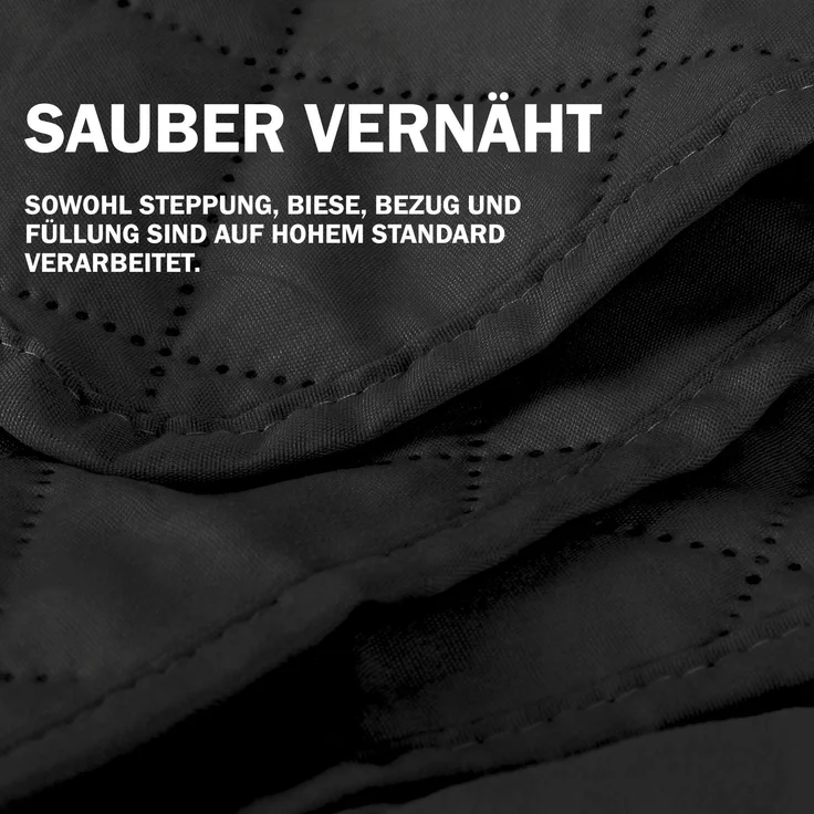 Sesselschoner ( Schwarz ) gesteppt - 190x165cm - Sesselauflage mit Armlehnen und Taschen - Sesselüberwurf ÖKO-Tex Schoner für Sessel - Überwurf – Bild 5