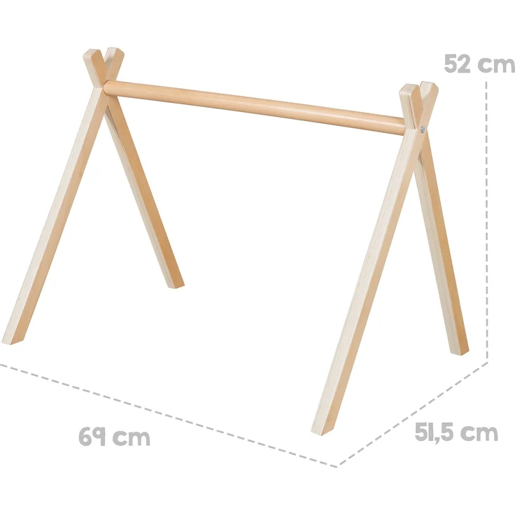 roba Baby-Spielbogen nach Montessori - Baby Gym & Activity Center aus Holz - Spieltrapez ab 3 Monaten zum Anhängen von Spielsets - Natur – Bild 4