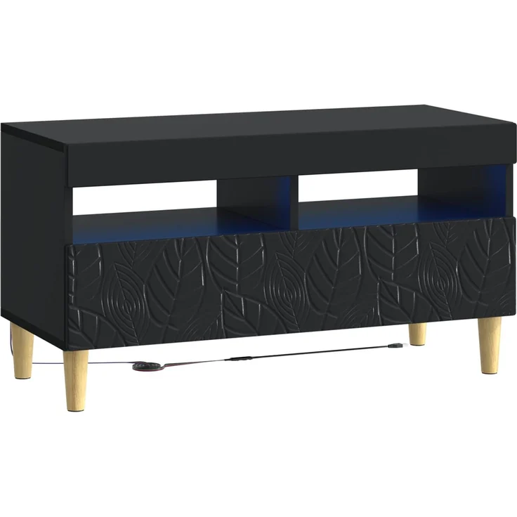 vidaXL 3-teiliges LED TV Regal DELFT Schwarz Holzwerkstoff 3416757 – Bild 5