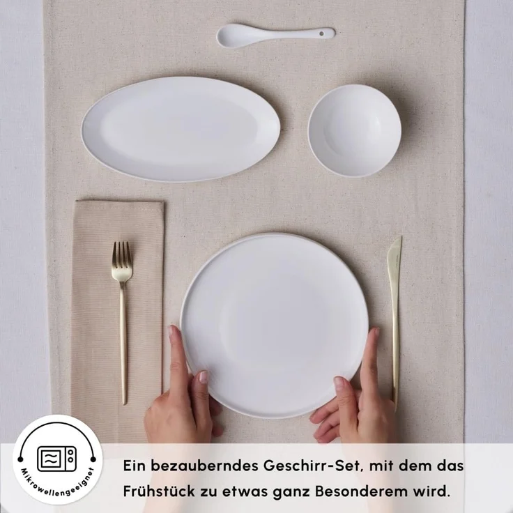 Karaca Geschirr-Set Karaca Forever Bone Fika 22-teiliges Frühstücksset – Bild 3