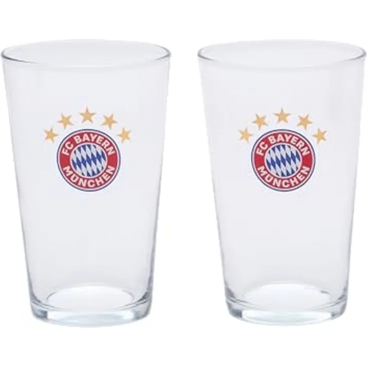 FC Bayern München Gläser-Set FC Bayern München Fanglas 2er Set I Fußball I Gläserset I Wassergläser, Glas