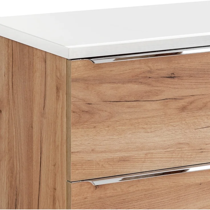 Waschtischunterschrank 80cm mit Keramik-Aufsatzbecken TOSKANA-56 in Wotaneiche B/H/T ca. 81/74,5/46 cm – Bild 7