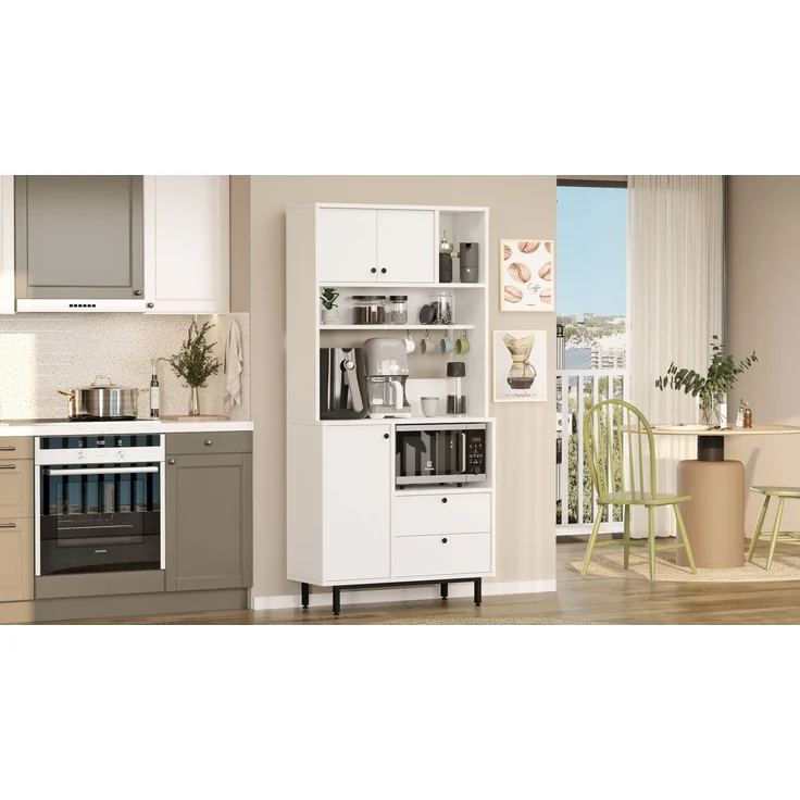 Skye Decor 'LAT4-W' Mehrzweckschrank, Weiß, 88 x 180 x 35,5 cm – Bild 3
