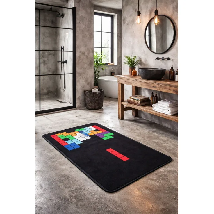 Fußmatte Badematte Badvorleger Duschmatte Gaming 80cm x 50cm