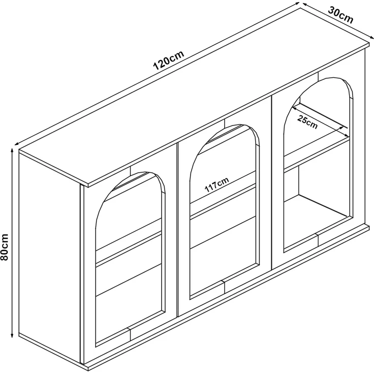 Sideboard Trorhun 120x30x80 cm Grau [en. casa] – Bild 4