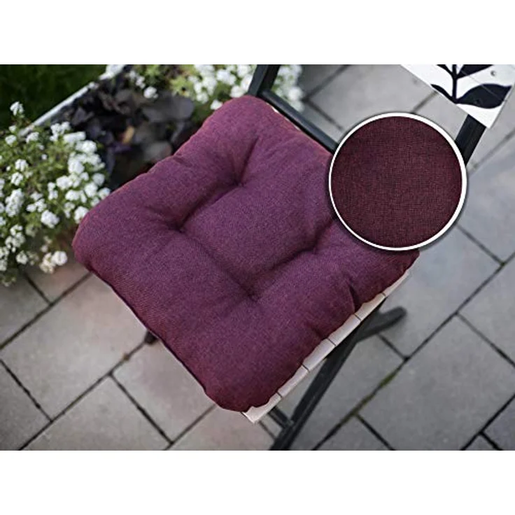 sunnypillow Stuhlkissen 4er Set Stuhlkissen 40x40 cm Bequeme 8cm, Polsterauflage Auflage für Stühle / Bänke – Bild 5