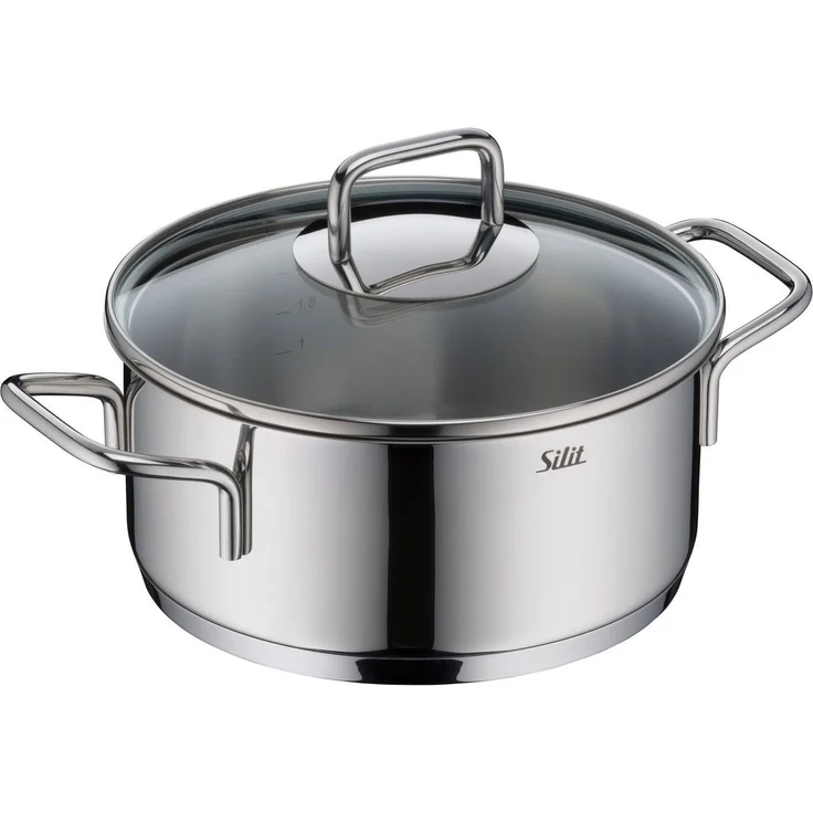 Silit Bratentopf Extra Cook, mit Glasdeckel, Edelstahl 18/10 (2-tlg), SiliTherm Universalboden, induktionsgeeignet, spülmaschinengeeignet – Bild 1