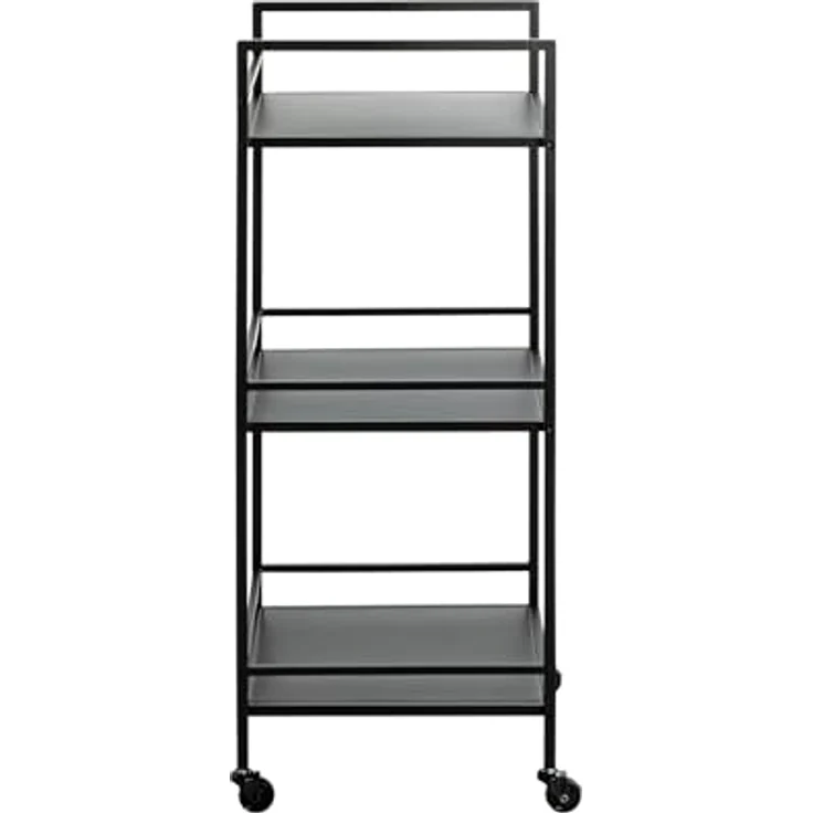 XXXL Beistelltisch, Schwarz, quadratisch, Metall, 35x92x35 cm, Stauraum, gastro- und objekttauglich, offenes Fach – Bild 3