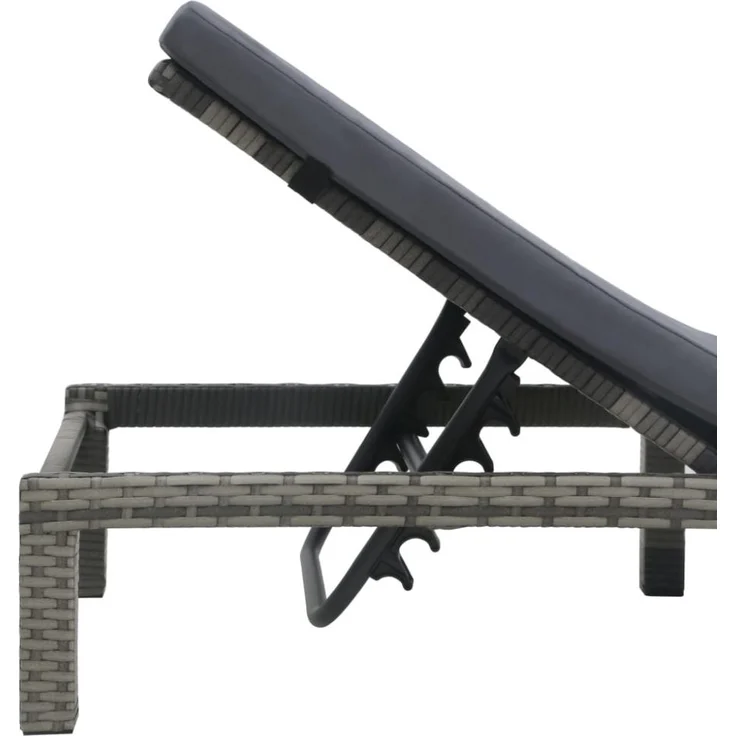 vidaXL Sonnenliege mit Auflage Poly Rattan Anthrazit 47752 – Bild 3