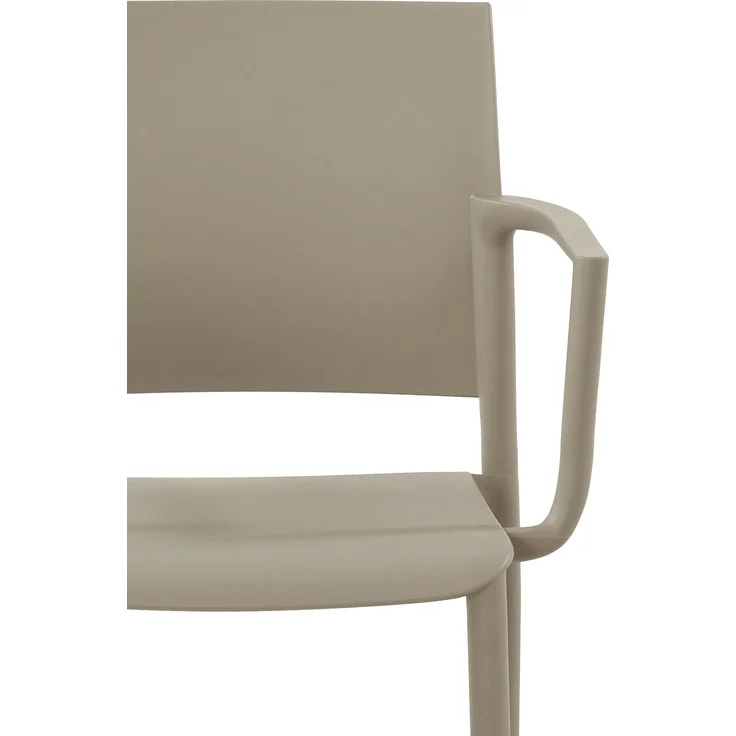CLP Gartenstuhl wetterfest Valtor UV-beständig mit Armlehnen belastbar bis 150 kg,taupe – Bild 7