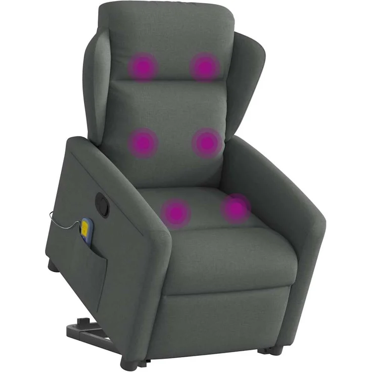 vidaXL Massagesessel mit Aufstehhilfe Dunkelgrau Stoff 3303145 – Bild 2