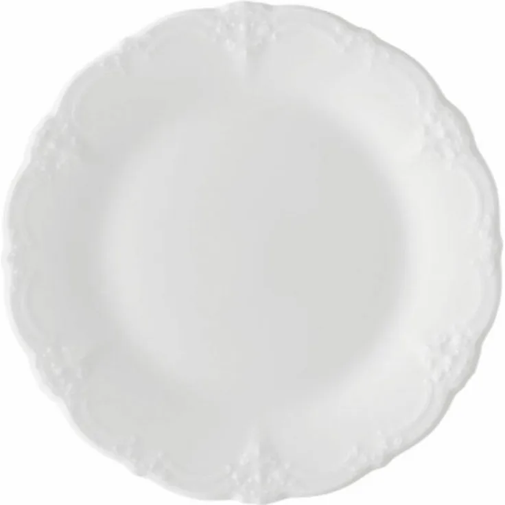 Hutschenreuther Baronesse Frühstücksteller mit Fahne, Estelle Weiß, Porzellan, 20 cm, 10020
