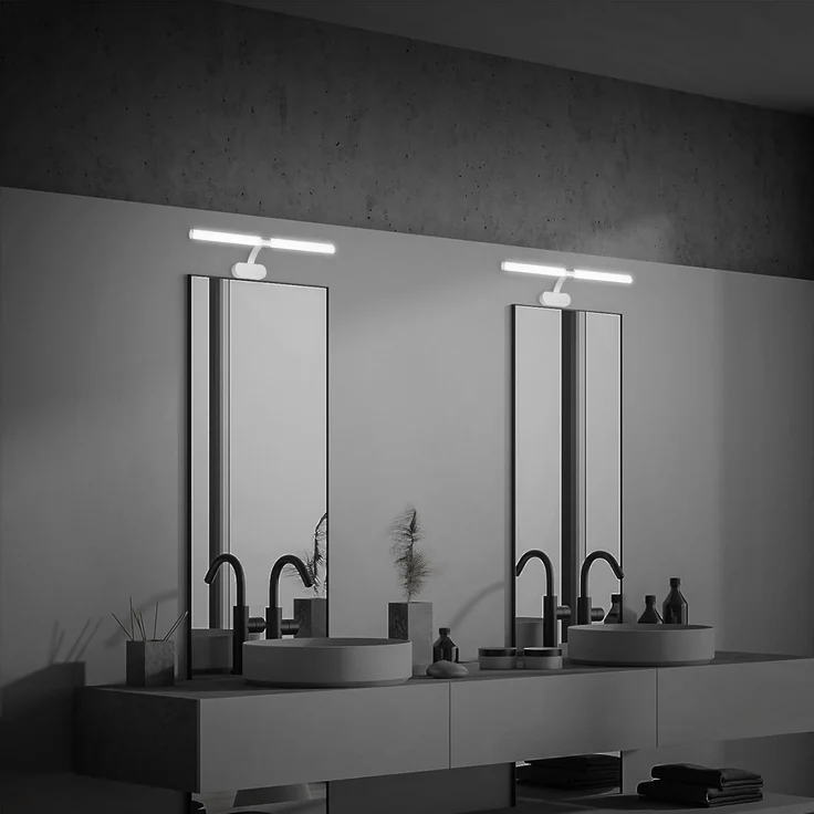 Briloner Leuchten Wandleuchte 2131014, LED fest integriert, 2700K - Extra-Warmweiß, Spiegelleuchte, neutralweiß, 4000K, IP44, chrom, 40 cm – Bild 8