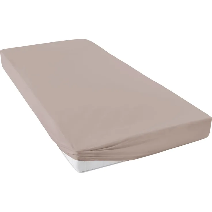 Hahn Haustextilien Jersey Spannbetttuch Max mit Nässeschutz 180x200 cm, kiesel