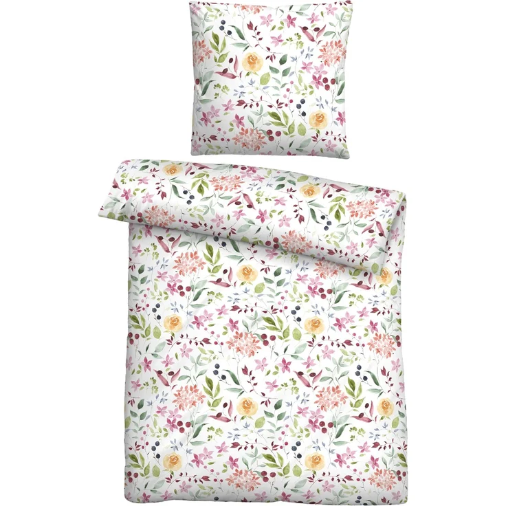 Bettwäsche Seersucker Castell 100% Baumwolle 20762-001 Blumen 135x200 – Bild 2