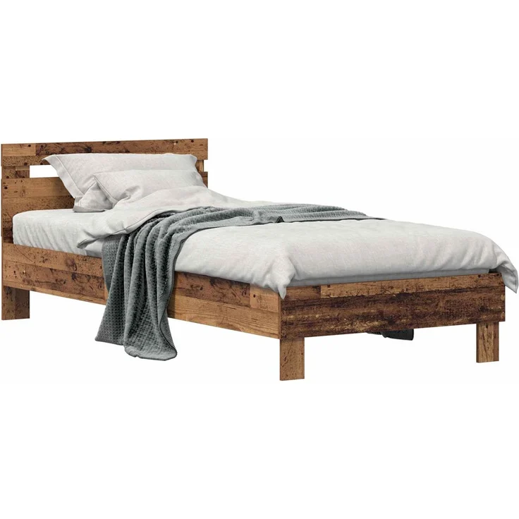 vidaXL Bettrahmen Altholz 98,5 x 200 cm Holzwerkstoff 8003733 – Bild 2