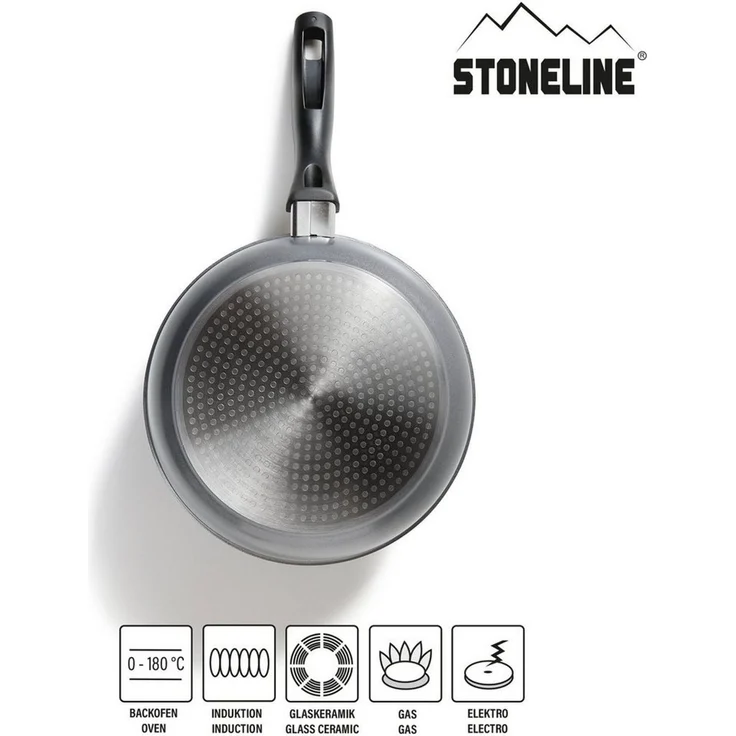 STONELINE Kochbesteck-Set (Kochgeschirr-Set, 8-tlg, Kochgeschirr-Set, 2x Kochtopf, 1x Stielkasserolle, 2x Bratpfanne), mit echten Steinpartikeln, induktionsgeeignet, Designed in Germany – Bild 2
