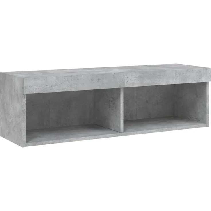 vidaXL 5-tlg. Wohnwand mit LED-Beleuchtung Betongrau Holzwerkstoff 3216693 – Bild 9