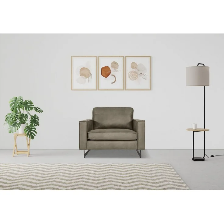 Places of Style Loveseat Pinto, mit Keder, Metallfüßen und auch in Cord Bezug erhältlich