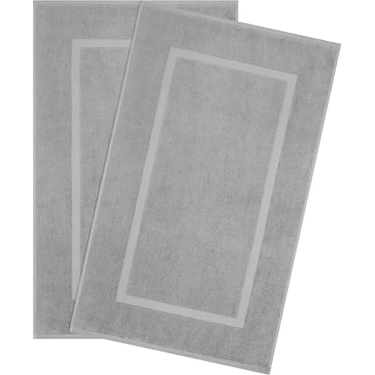 HAMMETEX Badematte Hotelmatte, Duschvorleger, 51 x 86 cm, Höhe 5 mm, beidseitig nutzbar, Baumwolle, rechteckig, 2-teiliges Set, einfarbig, 900 g/m², 100% Baumwolle – Bild 1