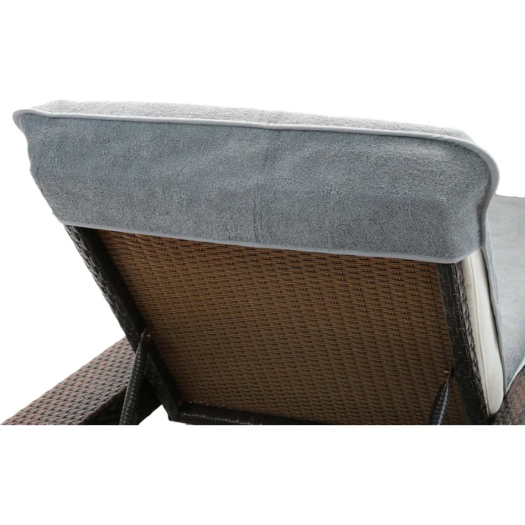 Brandsseller Schonbezug für Gartenliege, Strandliegenauflage, Frottee Schonbezug, 100% Baumwolle - ca. 75x200 cm - Grau – Bild 3
