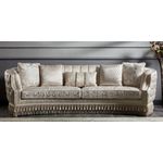 Casa Padrino Luxus Barock Chesterfield Sofa Gold - Prunkvolles Wohnzimmer Sofa - Barockstil Wohnzimmer Möbel - Luxus Möbel im Barockstil - Barock Einrichtung - Edel & Prunkvoll