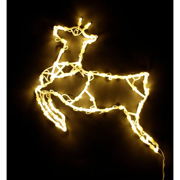 DEGAMO Beleuchtetes Fensterbild RENTIER, 36x46, 50 LED weiss, Netzbetrieb 230V