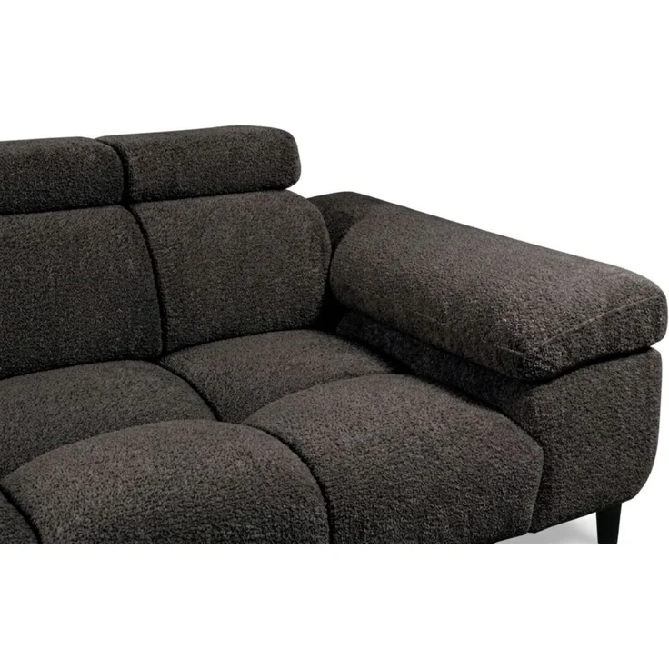 Ecksofa Schlafsofa SENVELIO RELAX in Stoff Glam Anthrazit Ottomane Links – Bild 4