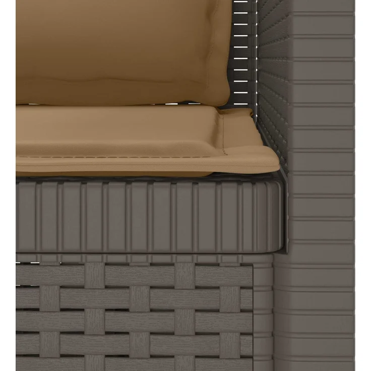 vidaXL 1-Sitzer Sessel mit Kissen Rattan-Look PP Hellgrau 8011882 – Bild 7