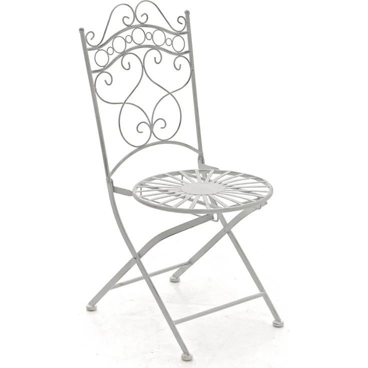 Outdoor Sitzgruppe FUVER - Metall Weiß 40x50x92 cm | Gartenmöbelset 2 Personen Metall Vintage Balkonmöbel Set Bistrotisch Terrassenmöbelset Balkonset – Bild 2