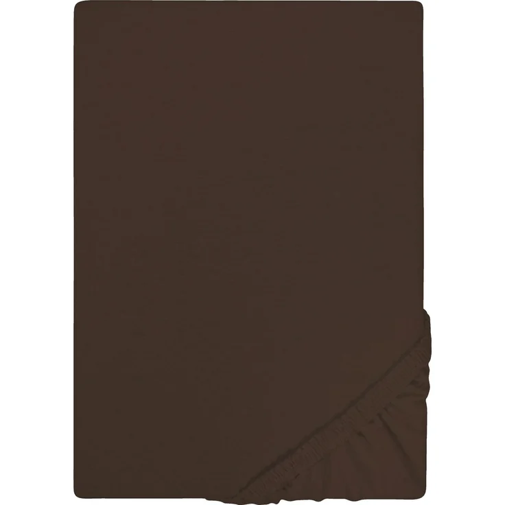 Biberna Jersey-Spannbetttuch, 100 % Baumwolle, Mokka, 1x 180x200 cm - 200x200 cm – Bild 5