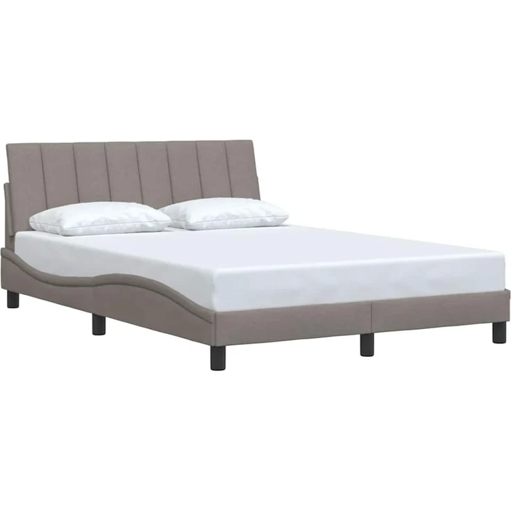 Doppelbett, Bettgestell Modernen ohne Matratze Taupe 140x190 cm Stoff d2656e – Bild 3