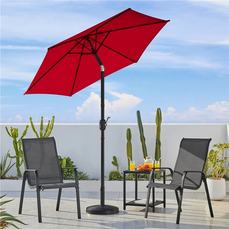 Yaheetech Sonnenschirm Φ 226/269/294 cm, Garten- und Marktschirm mit 6 Metallstreben für Balkon/Terrasse/Garten – Bild 2